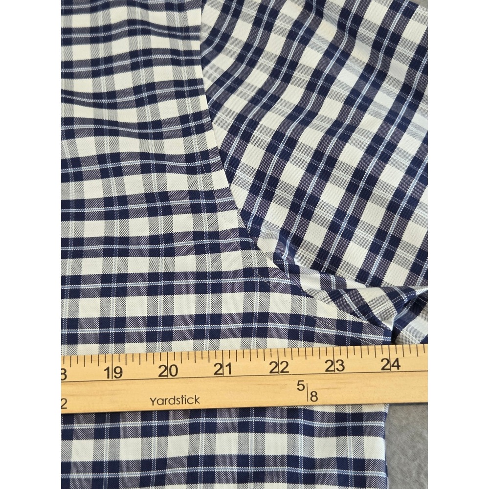 Brooks Brothers Regular Fit Non-Iron Stretch Gingham Shirt Men's L Navy White - Picture 4 of 10